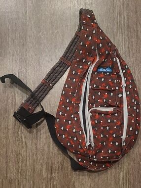Kavu Brown Patterned Sling Belt Bag